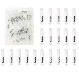 Fishing Rattles Worm Jig Fishing Lure Plastic Rattles Shake Metal Ball Rattles Insert Tube Sound Attract Fly Tie Tying,20pcs (Transparent-L)