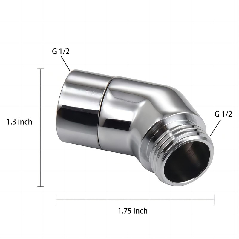 Shower Head Adapter,Solid Brass 135 Degree Shower Elbow Adapter,G1/2" Shower