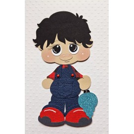 Unbranded Ornament Boy Black Hair. Scrapbook, Card Making Paper Piecing