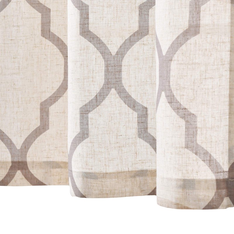 TOPICK Linen Look Curtains, 1 Piece, 45 x 127 W