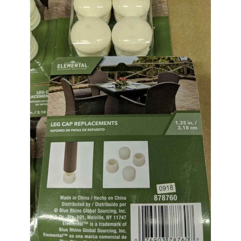 Elemental Outdoor Solutions 4 Packs Outdoor Chair Leg Cap Replacements