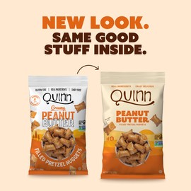 Quinn Pretzel Nuggets Favorites Pack - Made with Real Ingredients, Whole Grain Sorghum, Sea Salt, Vegan, Gluten Free, Dairy Free, Non-GMO - (2) Peanut Butter 7oz, (2) Pizzeria 5.8oz (Pack of 4)