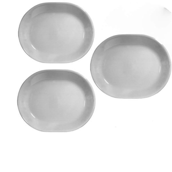 Corelle Livingware 12-1/4-inch Serving Platter, Winter Frost White-3-pack
