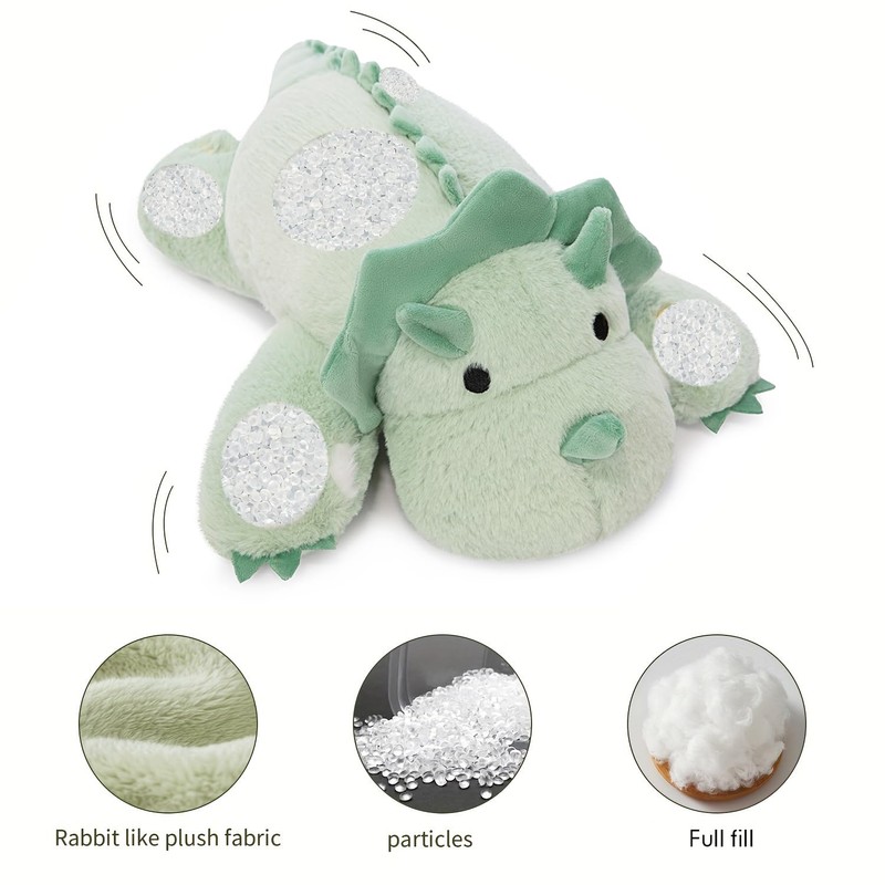 KOWSI® Microwavable & 2 LB Weighted Stuffed Triceratops Animals Plush