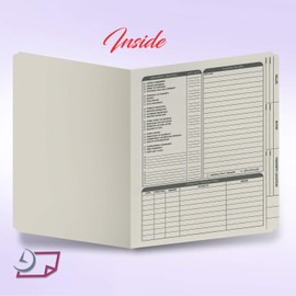 Real Estate Listing Folder – Right Panel List, Pre-Printed on Durable Card Stock with Closing Checklist and Color-Coded Dots for Organizing from NextDayLabels (Gray, Letter Size | Pack of 25)