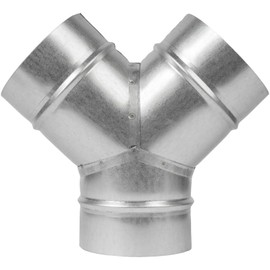 4" Inch Y-Shape Ducting Splitter - 45 Degree Galvanized Steel 3-Way Dust Collection Fitting - Branches for Exhaust Fan - Ducting Adapter - Duct Hose Connector