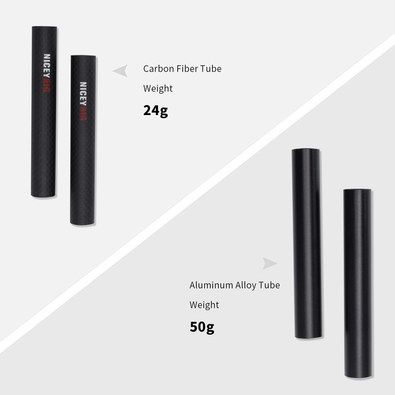 NICEYRIG Camera Carbon Rod (Pack of 2), Outer Diameter 0.6