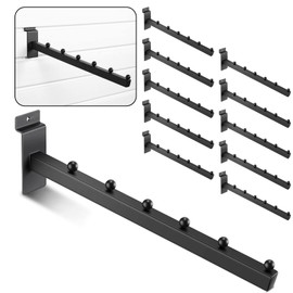 Tatuo 10 Pack 6 Ball Waterfall for Slatwall, 12 Inch Slat Wall Accessory Slatwall Hooks and Hangers for Clothing Retail Garage Shop Display (Black)