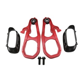 Wbeng Heavy Duty Front Red Tow Hooks Left & Right with Hardware for Ram 1500 2019-2021 (Stainless Steel)