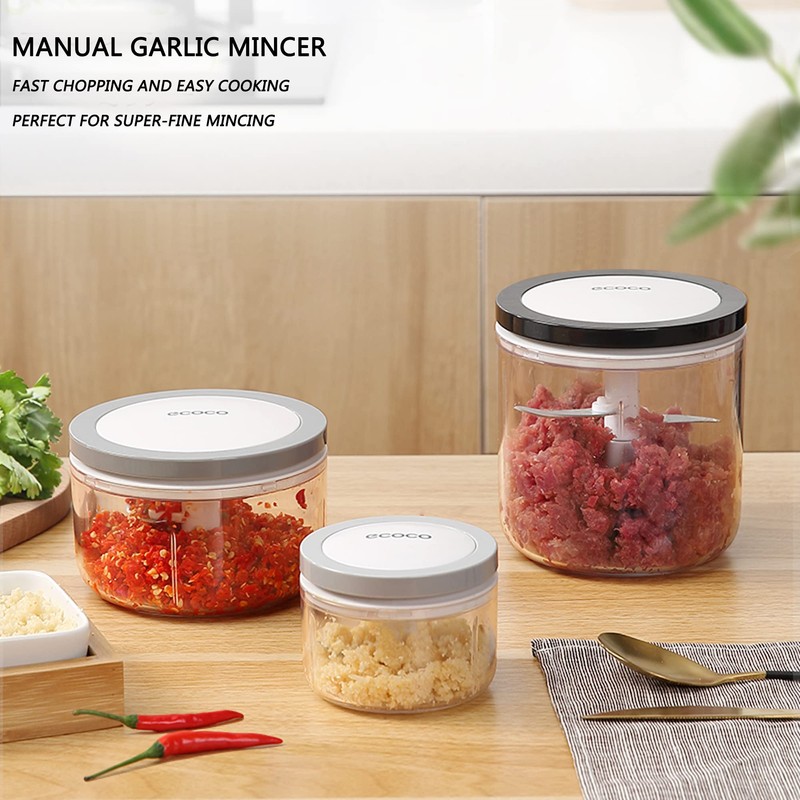 Manual Food Processor Vegetable Chopper, ZWCEGND 1000ML Onion Chopper Hand