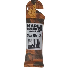 Maple Coffee Caffeine Energy Gels for Running, Cycling & Endurance by Protein Rebel - Easy to Digest Running Gels - All Natural Ingredients - 27g Carbs, 45mg Caffeine, Electrolytes (1 Sachet)