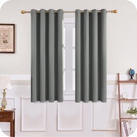 MRTREES Grey Blackout Curtains 72 Inch Drop, Thermal Insulated Curtains with Eyelet, Soft Fabric, 2 Panels 167x183 CM 66x72 Inch Dark Grey