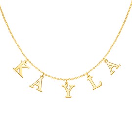 YSAHan Uppercase Letter Charm Name Necklace Personlized Initial Alphabet Pendant Jewelry with 14K Gold Plated for Kayla Choker