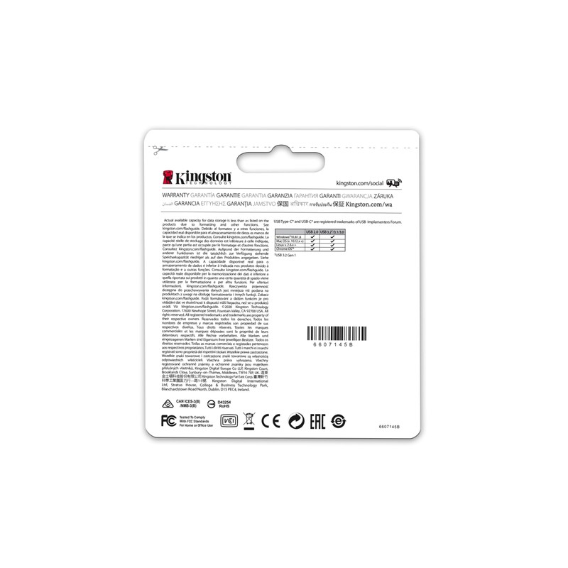 Kingston USB Data Traveler MicroDuo 3C, Capacidad: 64GB, USB Type-C