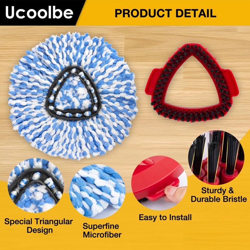 Ucoolbe Spin Mop Replacement Heads for O Cedar RinseClean 2-Tank