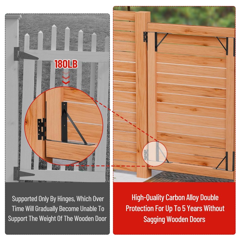 Gate Corner Brace Bracket, Heavy Duty Fence Gate Frame Kit,
