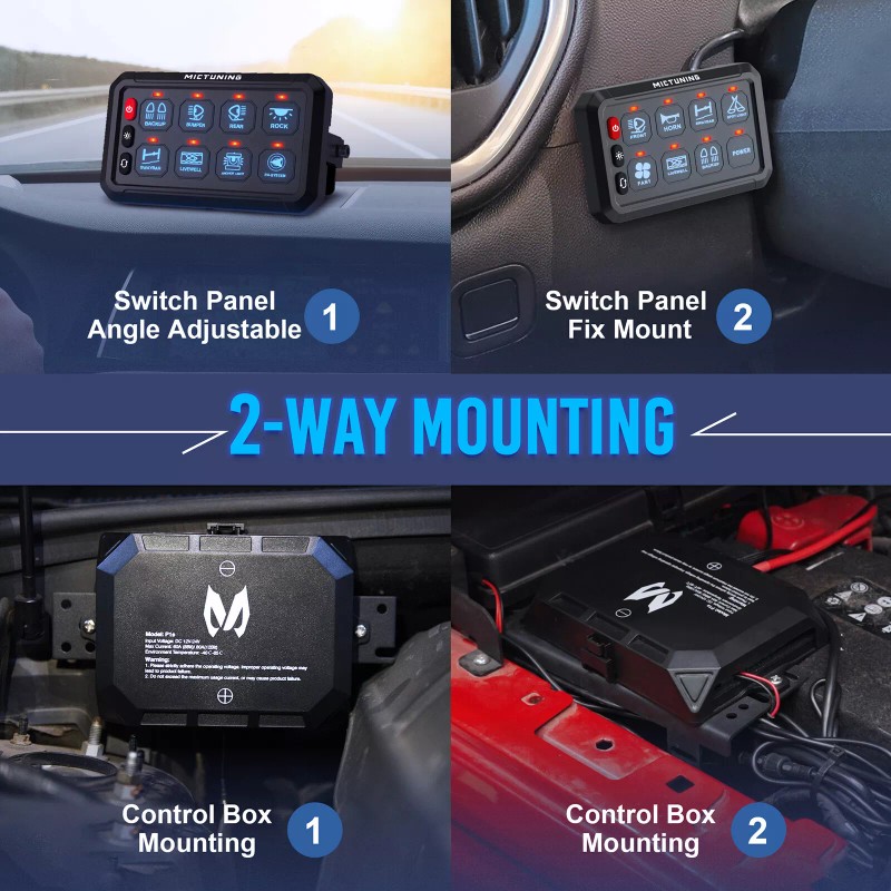 MICTUNING LED Touch Switch Panel 8 Gang Car Marine Boat