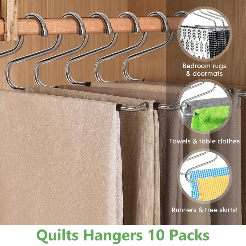 Quilt Hangers, 10 Packs Heavy Duty Hangers for Quilts, Comforters,