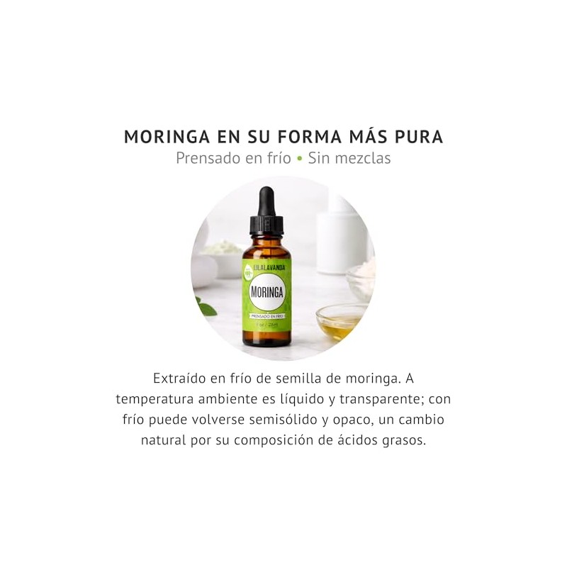 LilaLavanda - Aceite Facial de Moringa Orgánico Prensado en Frío