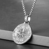 MIRKUZI Men's Necklace with Pendant Men's Chain Compass Pendant Birthday