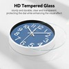TAHEAT Small 8 Inch Blue Wall Clock, Decorative Modern Quartz