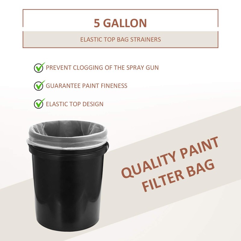 Patelai 30 Pieces 5 Gallon Paint Strainer Bags White Regular