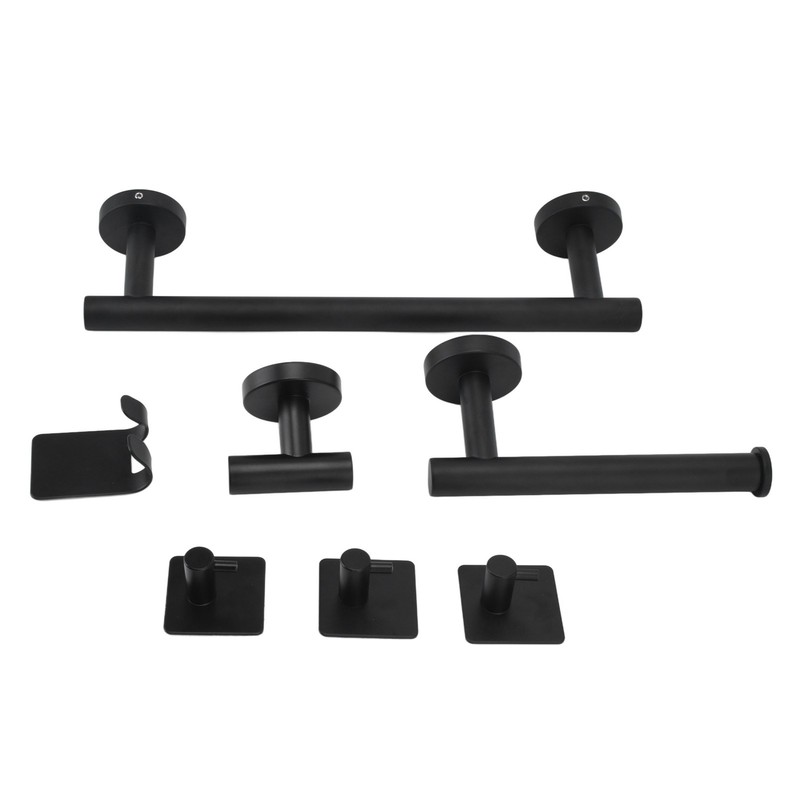 Bathroom Stainless Steel Towel Rack 7 Piece Set Rustproof Colorfast