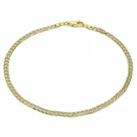 Blingworld Women's 14K Gold Filled Basic 3mm Curb Design Polished Anklet 10 inches Long