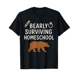 Homeschool Mom Mama Bear Homeschooling Gift Teacher Mom T-Shirt