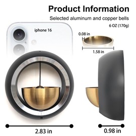 Shopkeepers Bell for Door Opening，Door Chimes when Door Opens，Magnetic Door Bell for Business Entry，Suitable for Homes, Shops, Offices, Unique Door Decorations - Creative Gifts (1, Black)