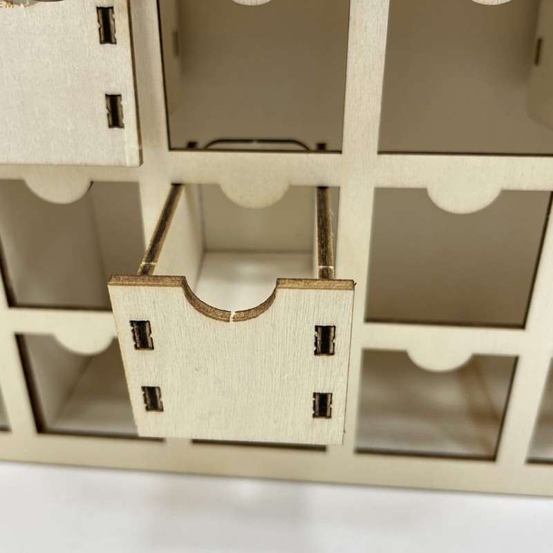 Wooden Ramadan Calendar 30 Storage Drawers LED Light Decorative DIY