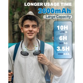 YALTOON Neck Fan, Hand Free Portable Neck Fans For Women, Kids, and Men, 3 Speed Adjustable Hanging Around Necklace Fan, Rechargeable Battery Operated Wearable Fan Personal Fans Cooling Neck Fan