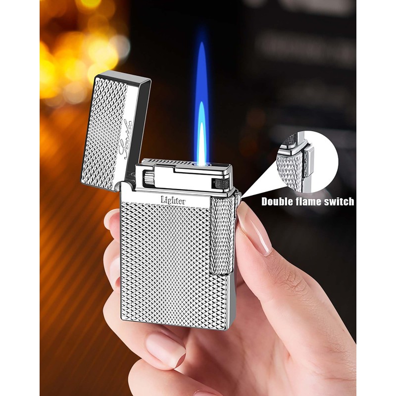 SNYYIAI Dual Flame Mode Classic Lighter, Jet Torch Lighter Soft