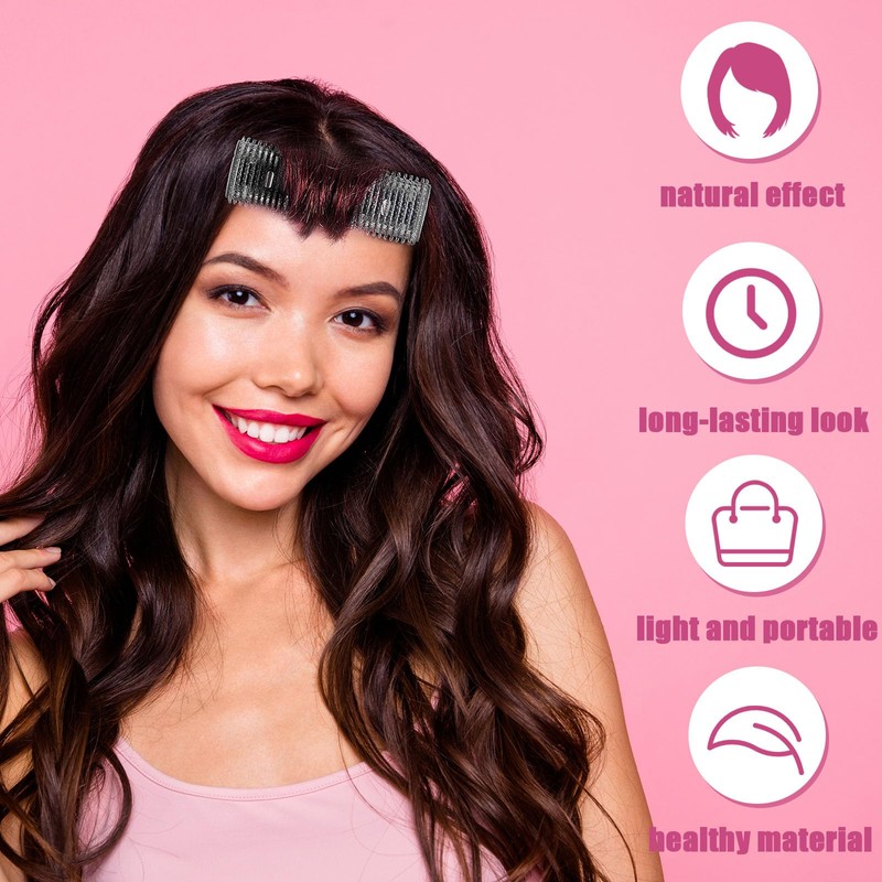 WILLBOND 4 Pcs Long Hair Rollers for Bangs Aluminum Core