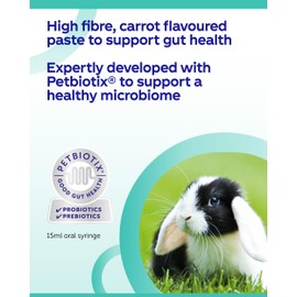 Protexin Veterinary Fibreplex for Rabbits – Probiotic & Prebiotic High-Fibre Paste – Supports Normal Digestive Function – Carrot Flavour – Syringe