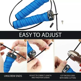 RexousUS Weighted Skipping Jump rope Aerobic Exercise Boxing Gym Training Jumping Men - Blue