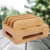 Bamboo Multidevice Stand Holder Charging Station Phone Tablet Cord Organizer