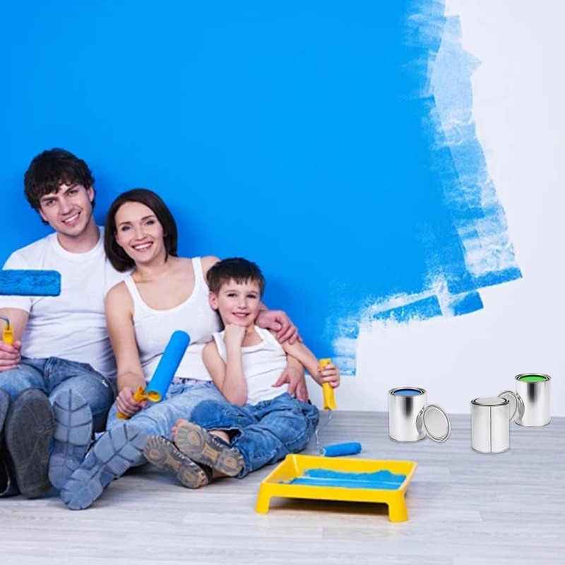 6PCS Metal Paint Cans with Lids Empty Paint Cans Unlined