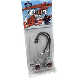 Z-Man DE8034-01PK2 Diezel Eye Jigheads 8/0 3/4 Oz Red 2 Pack
