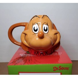 Vandor Dr. Seuss The Grinch Who Stole Christmas Pet MAX Dog 3D Head Ceramic Mug Cup NEW