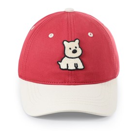 Toddler Baseball Hat Baby Boy Kartoon Embroidery Train/Puppy Kids Baseball Cap Cotton Washed Cowboy Sun Hat for Boys Girls (US, Age, 3 Years, 8 Years, Puppy - Red)