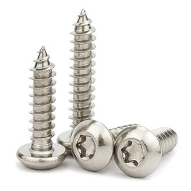 EBAIJQUO M5*18mm Torx Pan Head Wood Screws 304 Stainless Steel Self-Tapping Screws Full Thread for construction & carpentry(50pcs)