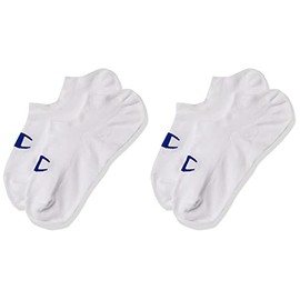 Champion Unisex Adult C Logo Sneaker Socks (3 Pack), White, Large