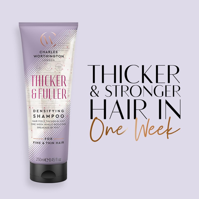 Charles Worthington Thicker and Fuller Densifying Shampoo, Hair Thickening Shampoo