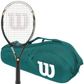 Wilson Hyper Hammer 5.3 Oversized/Extended Tennis Racquet (4" Grip) Set or Kit Bundled with a Green Advantage 2.5 Racquet Holder Bag