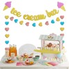 Gold Glittery Ice Cream Bar & Ice Cream Sign Banner