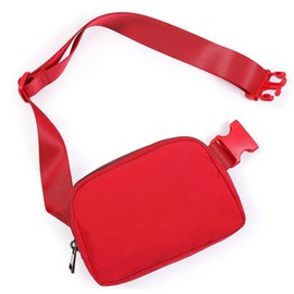 Mini Belt Bag for Women and Men with Adjustable Strap Small Waist Pouch for Workout Travel Running Hiking, Red