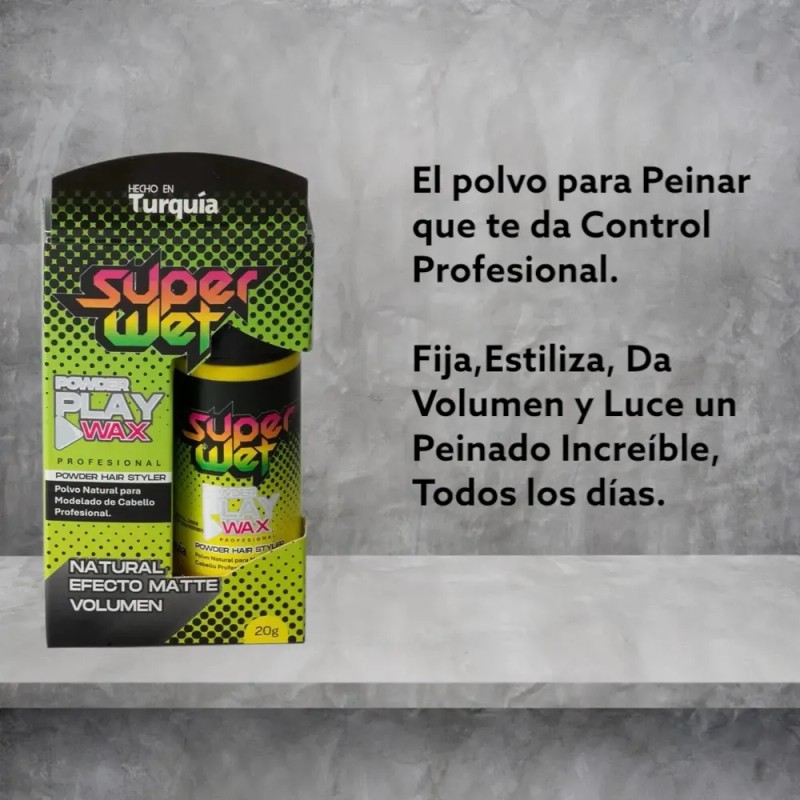 Super Wet Cera en Polvo Da Volumen, Control Ligero Profesional