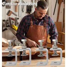 304 Stainless Steel C Clamp - Tiger Clamp Woodworking Clamp Heavy Duty C-clamp With Wide Jaw Openings (85MM)，4PCS