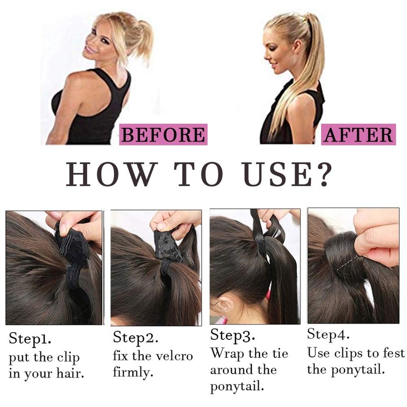 SEGO Ponytail Hair Piece, Extension Clip in Real Remy Hair